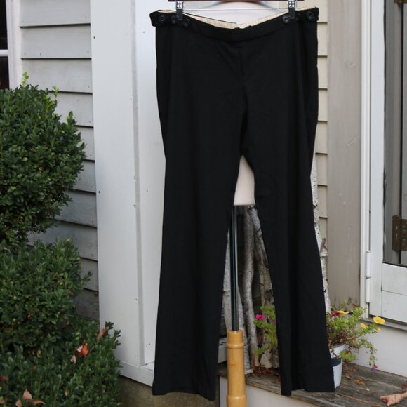 Babystyle Black Adjustable Button Waist Wide Leg Stretch Maternity Pants Sz L - Picture 1 of 5